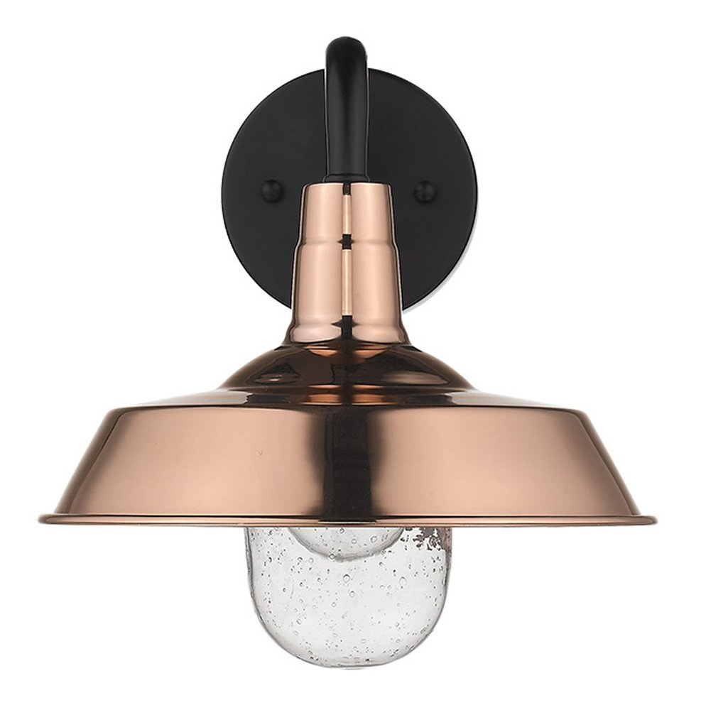 Shiny Copper Shallow Plate Shape Wall Light HomeRoots