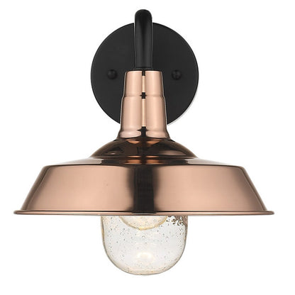 Shiny Copper Shallow Plate Shape Wall Light HomeRoots