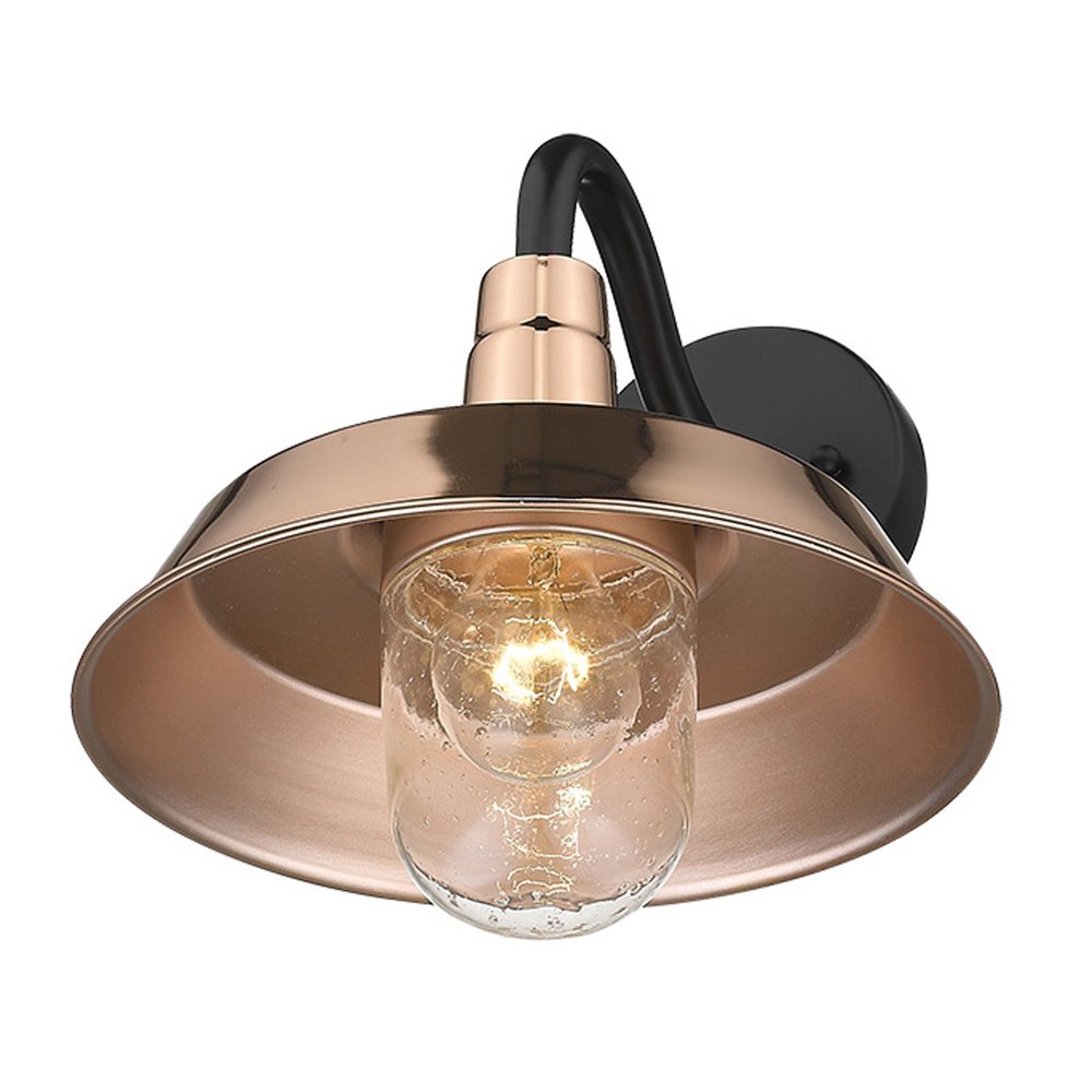 Shiny Copper Shallow Plate Shape Wall Light HomeRoots
