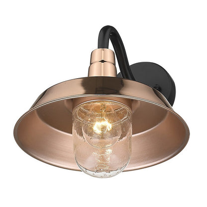 Shiny Copper Shallow Plate Shape Wall Light HomeRoots