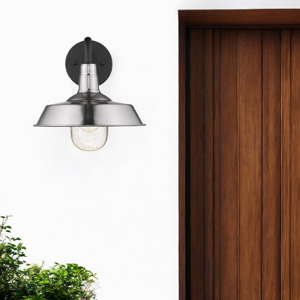 Silver Shallow Plate Shape Wall Light HomeRoots