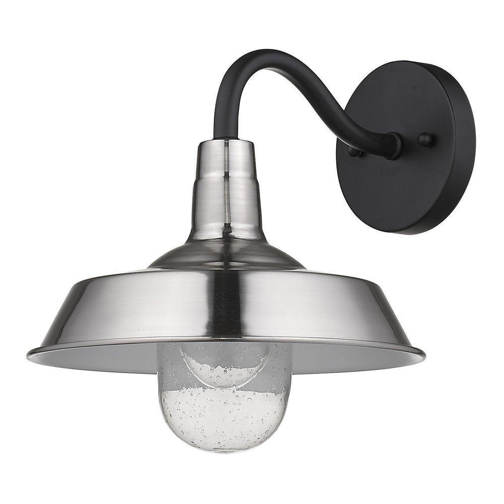 Silver Seeded Dimmable Outdoor Hanging Light With Silver Shades — view 1
