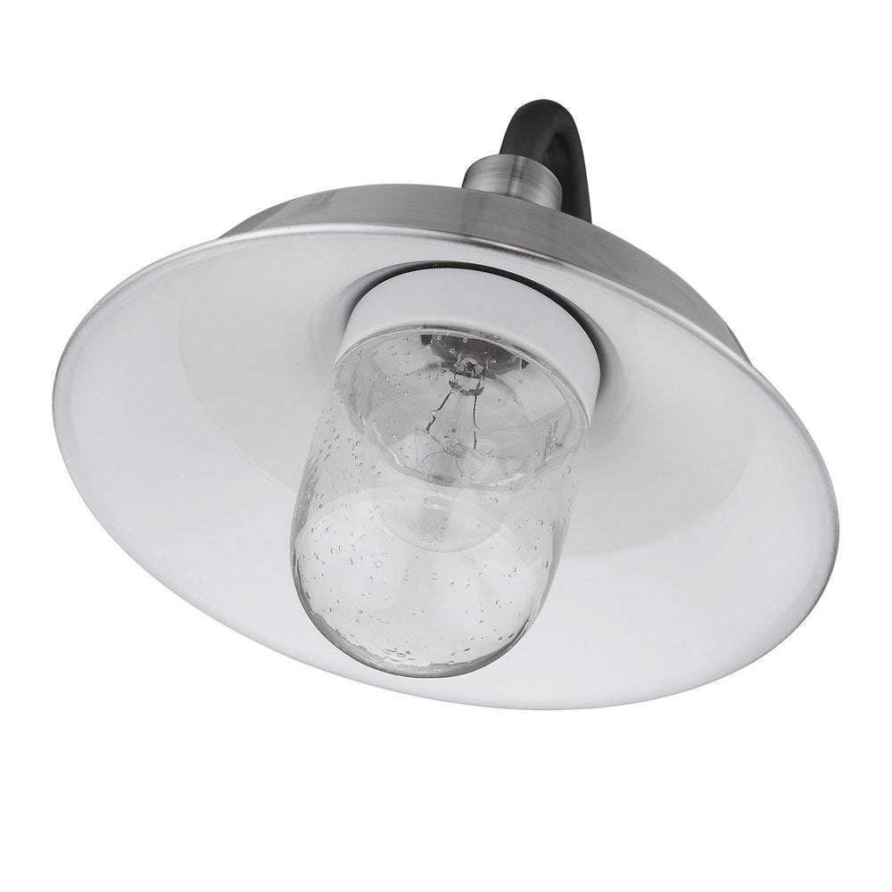 Silver Seeded Dimmable Outdoor Hanging Light With Silver Shades — view 9