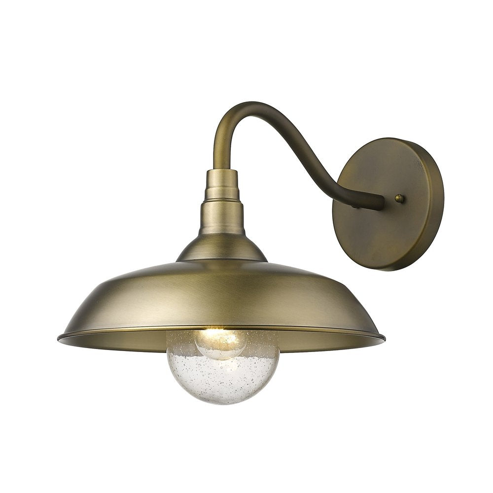 Burry 1-Light Antique Brass Wall Light HomeRoots