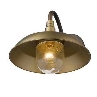 Antiqued Brass Seeded Dimmable Outdoor Hanging Light With Brass Shades