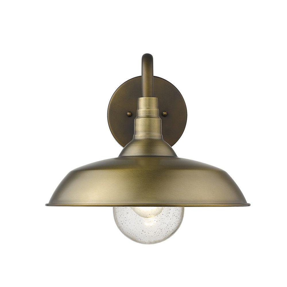 Burry 1-Light Antique Brass Wall Light HomeRoots