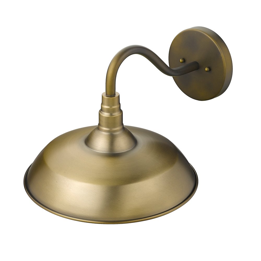 Burry 1-Light Antique Brass Wall Light HomeRoots