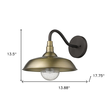 Burry 1-Light Antique Brass Wall Light HomeRoots