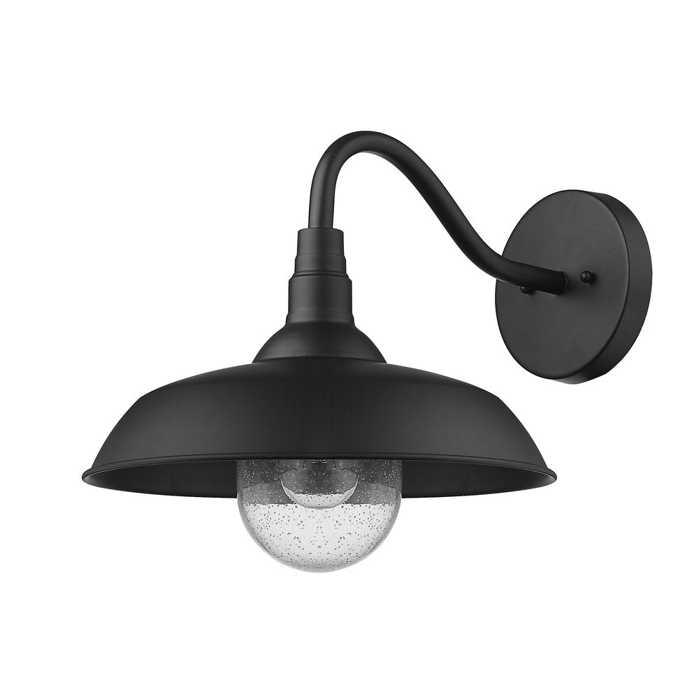 Burry 1-Light Matte Black Wall Light HomeRoots