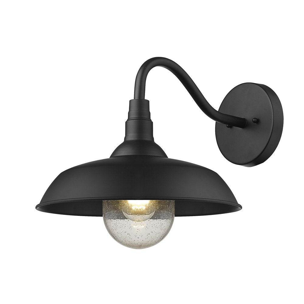 Burry 1-Light Matte Black Wall Light HomeRoots