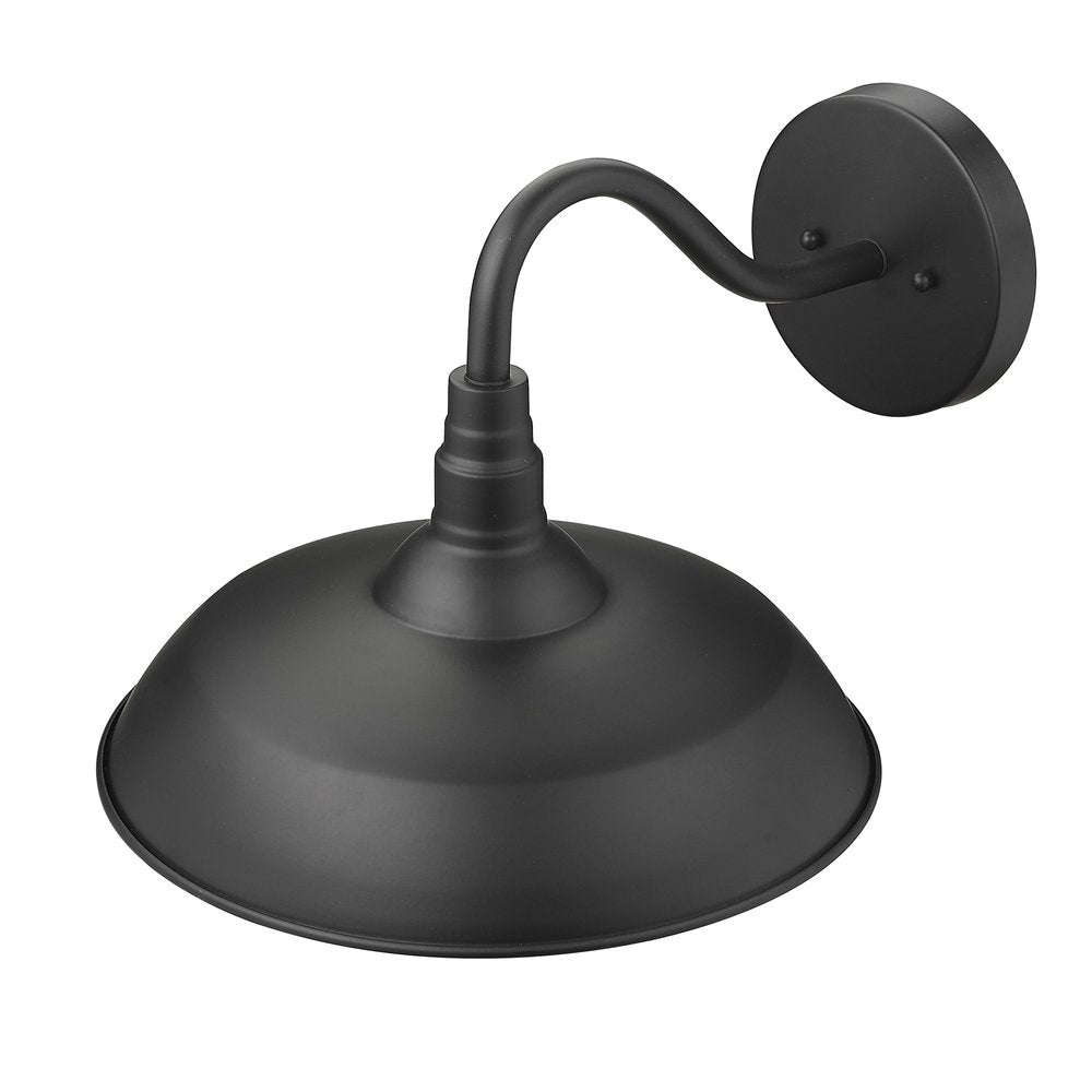 Burry 1-Light Matte Black Wall Light HomeRoots