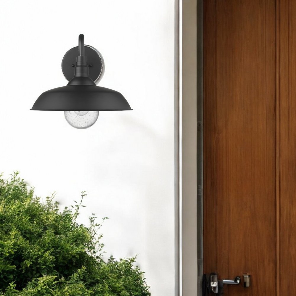 Burry 1-Light Matte Black Wall Light HomeRoots