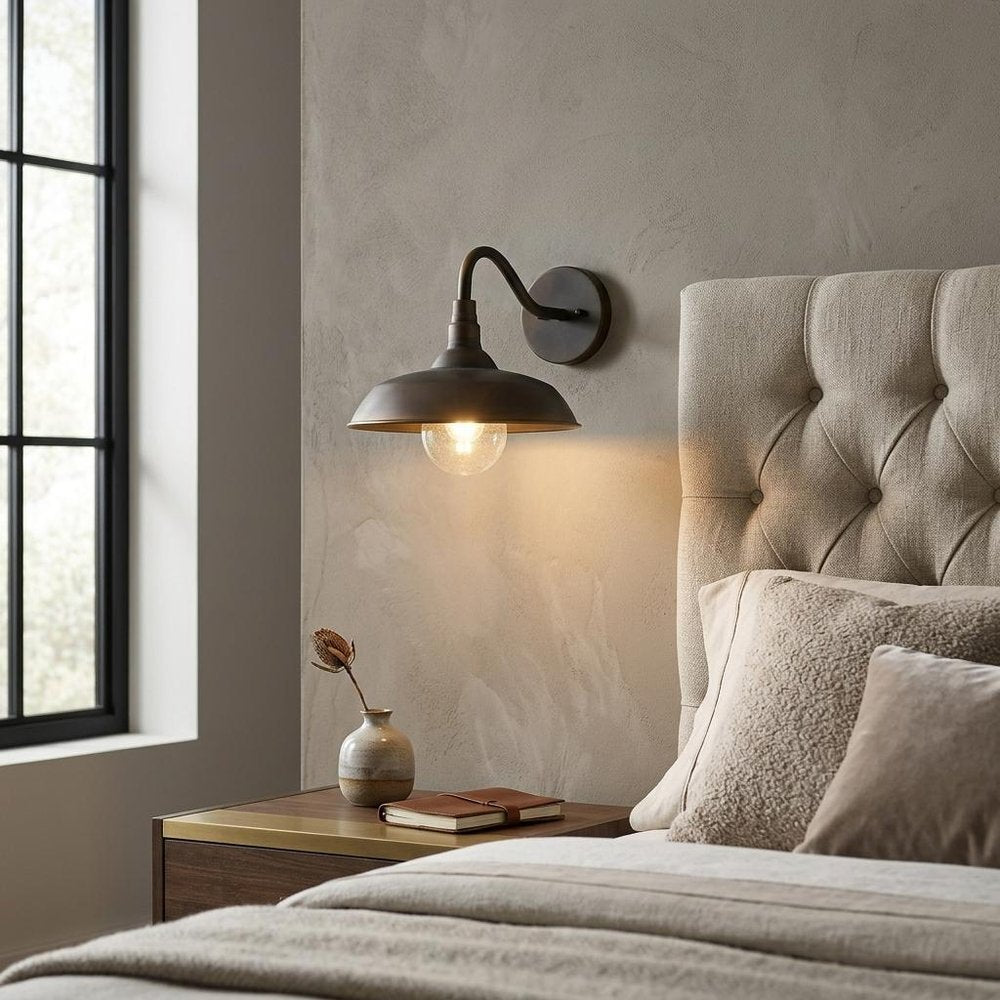 Burry 1-Light Oil-Rubbed Bronze Wall Light HomeRoots