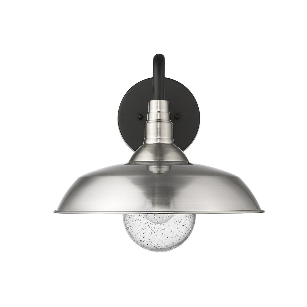 Silver And Black Seeded Dimmable Outdoor Hanging Light With Silver And Black Shades — view 5