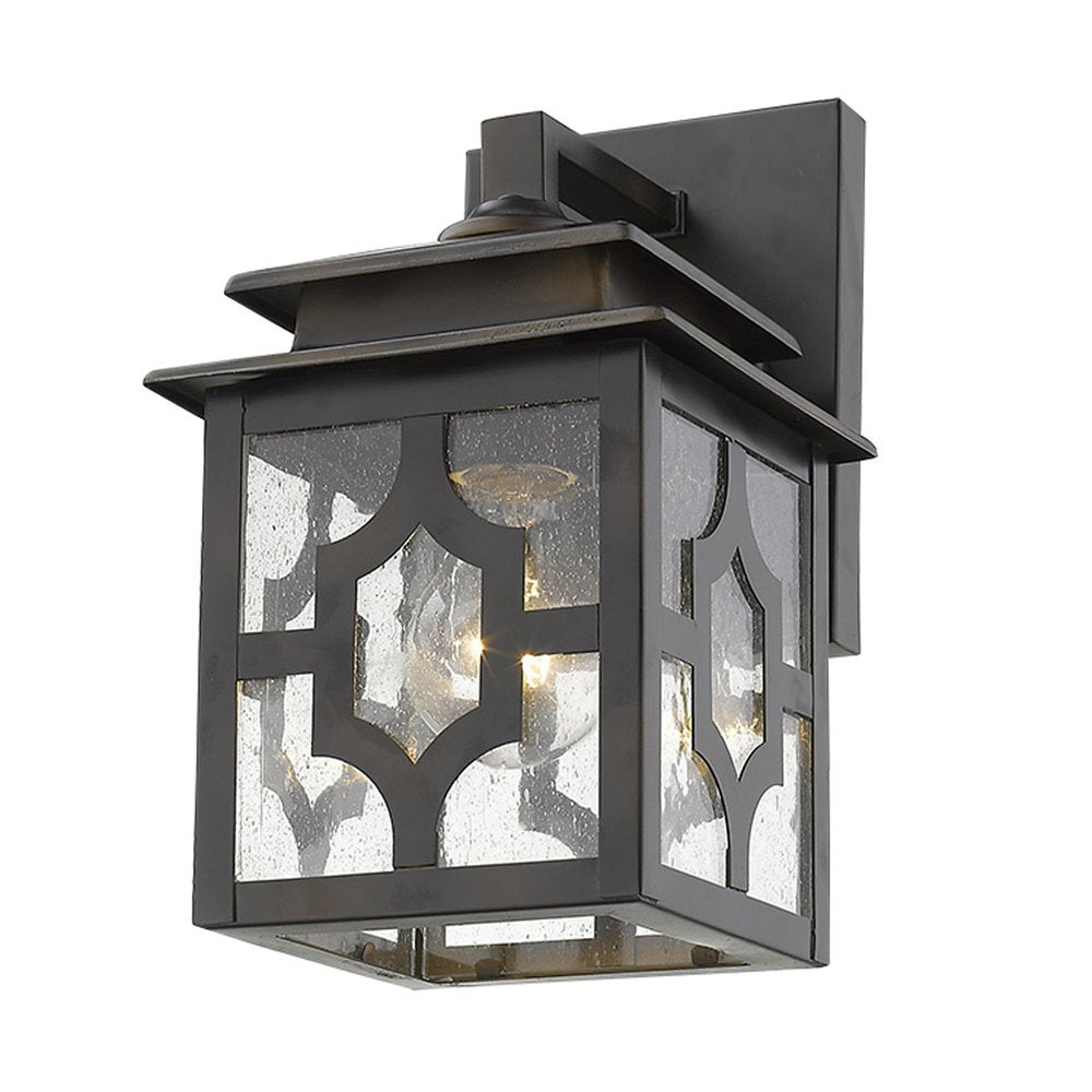 Antique Bronze Outdoor Lantern Wall Light HomeRoots