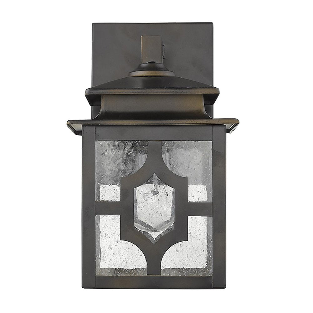 Antique Bronze Outdoor Lantern Wall Light HomeRoots