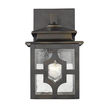 Antique Bronze Outdoor Lantern Wall Light HomeRoots