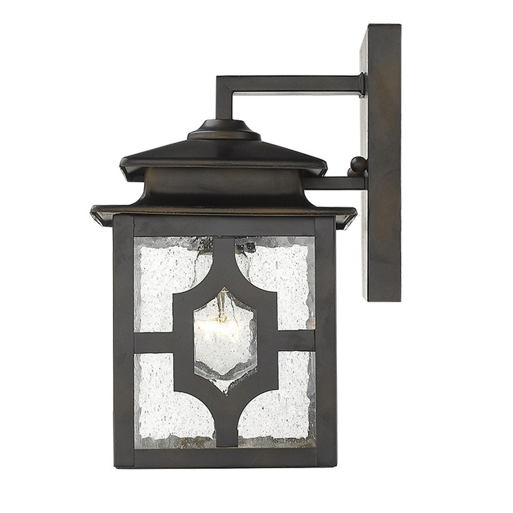 Antique Bronze Outdoor Lantern Wall Light HomeRoots