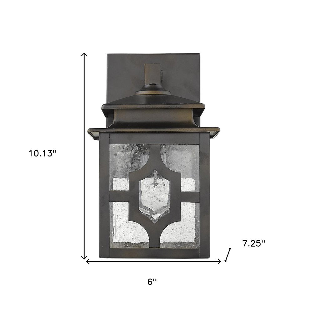 Antique Bronze Outdoor Lantern Wall Light HomeRoots