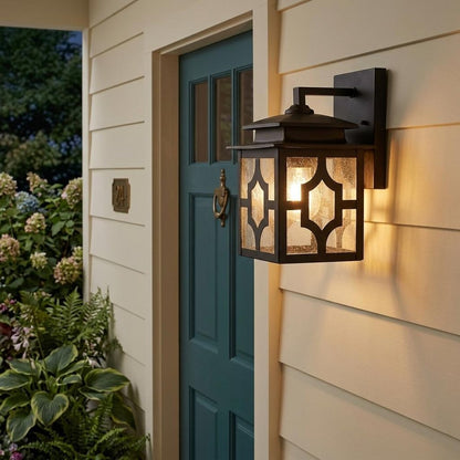 Antique Bronze Outdoor Lantern Wall Light HomeRoots