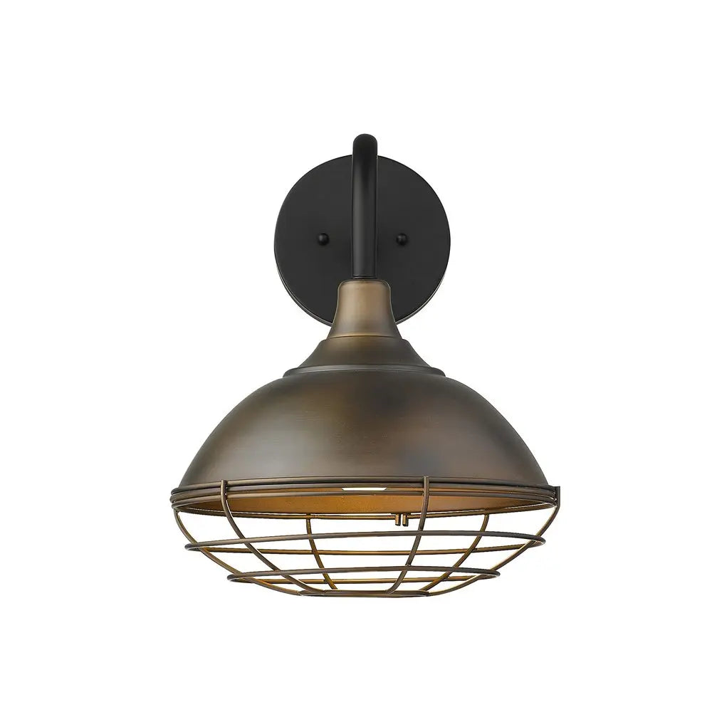 Afton 1-Light Oil-Rubbed Bronze Wall Light HomeRoots