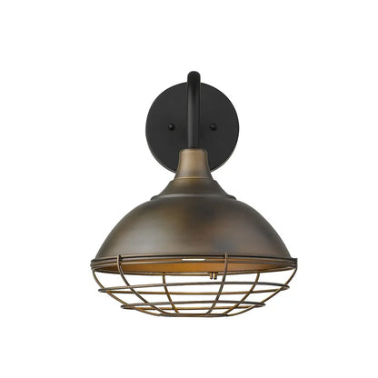Afton 1-Light Oil-Rubbed Bronze Wall Light HomeRoots