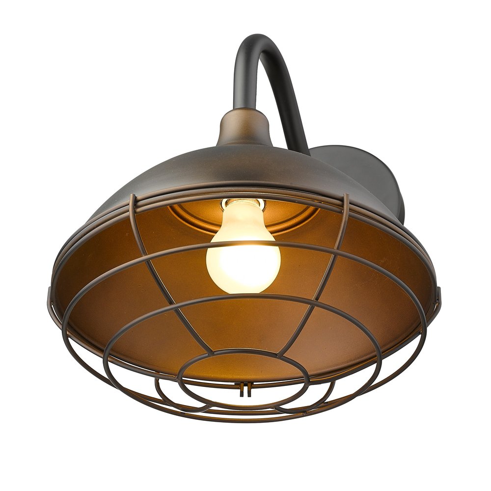 Afton 1-Light Oil-Rubbed Bronze Wall Light HomeRoots