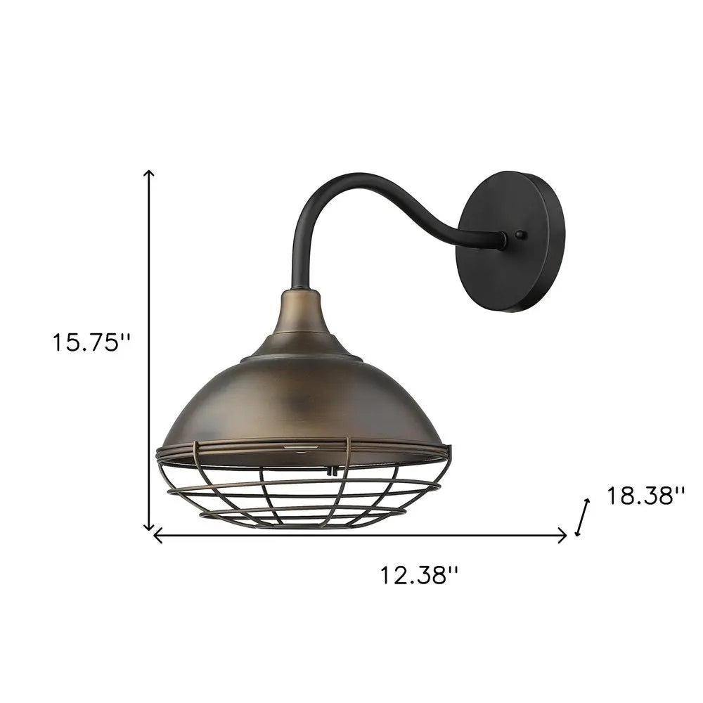 Afton 1-Light Oil-Rubbed Bronze Wall Light HomeRoots