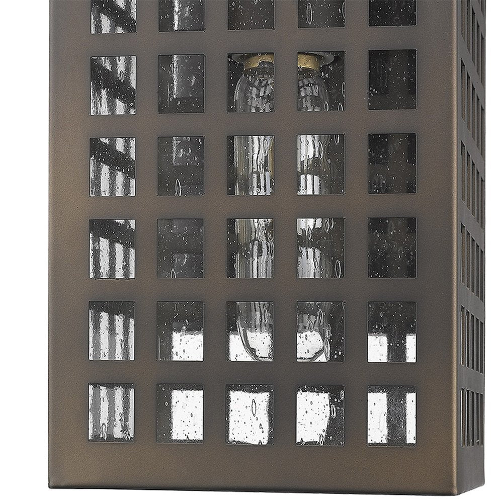 Bronze And Clear Seeded Dimmable Outdoor Hanging Light With Bronze And Clear Shades — view 7