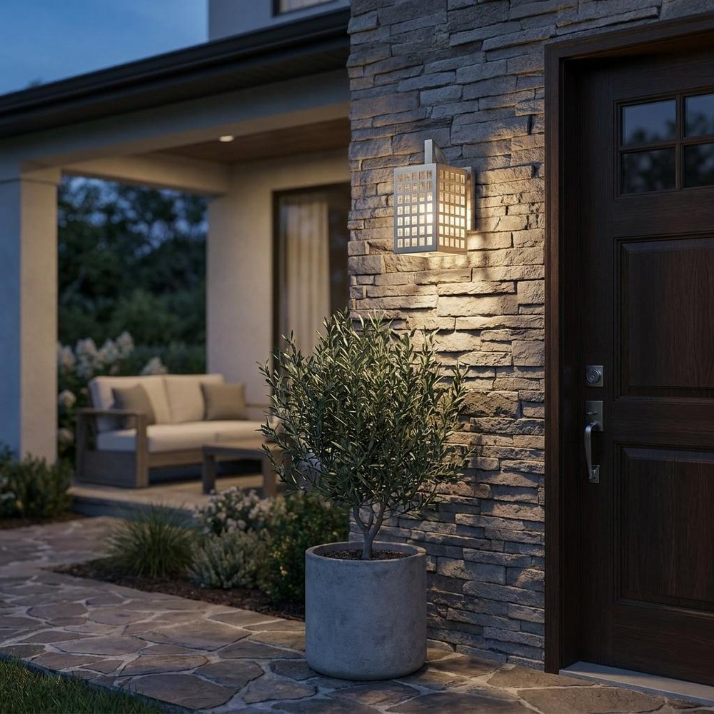 Silver And Clear Seeded Dimmable Outdoor Hanging Light With Silver And Clear Shades — view 1