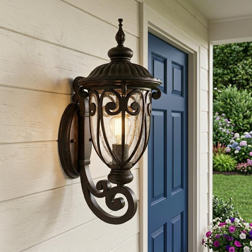 Traditional Dark Brown Wall Sconce HomeRoots