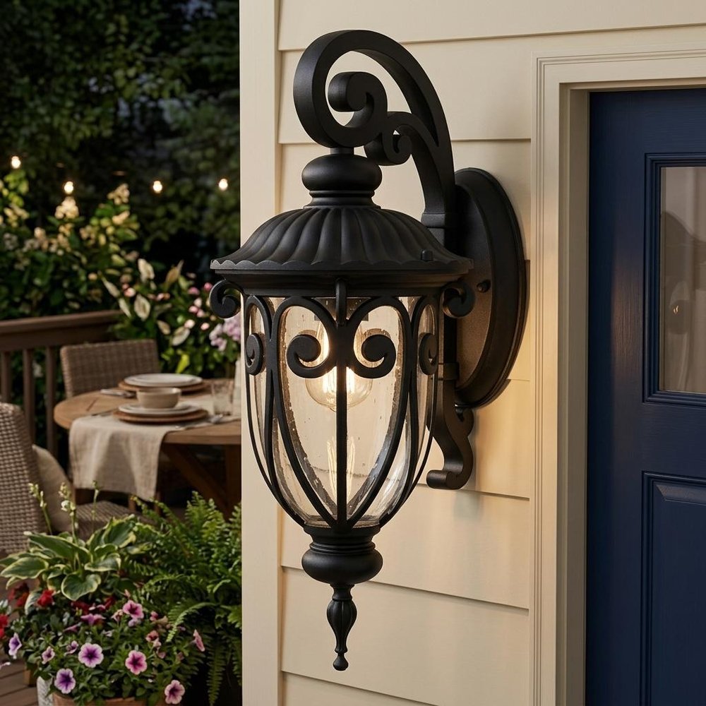 Matte Black Hanging Goblet Wall Light — view 5