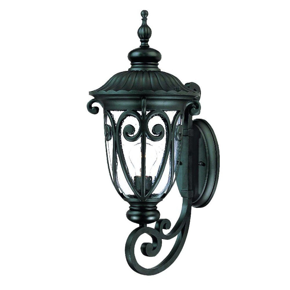 Black And Clear Seeded Dimmable Outdoor Hanging Light With Black And Clear Shades HomeRoots