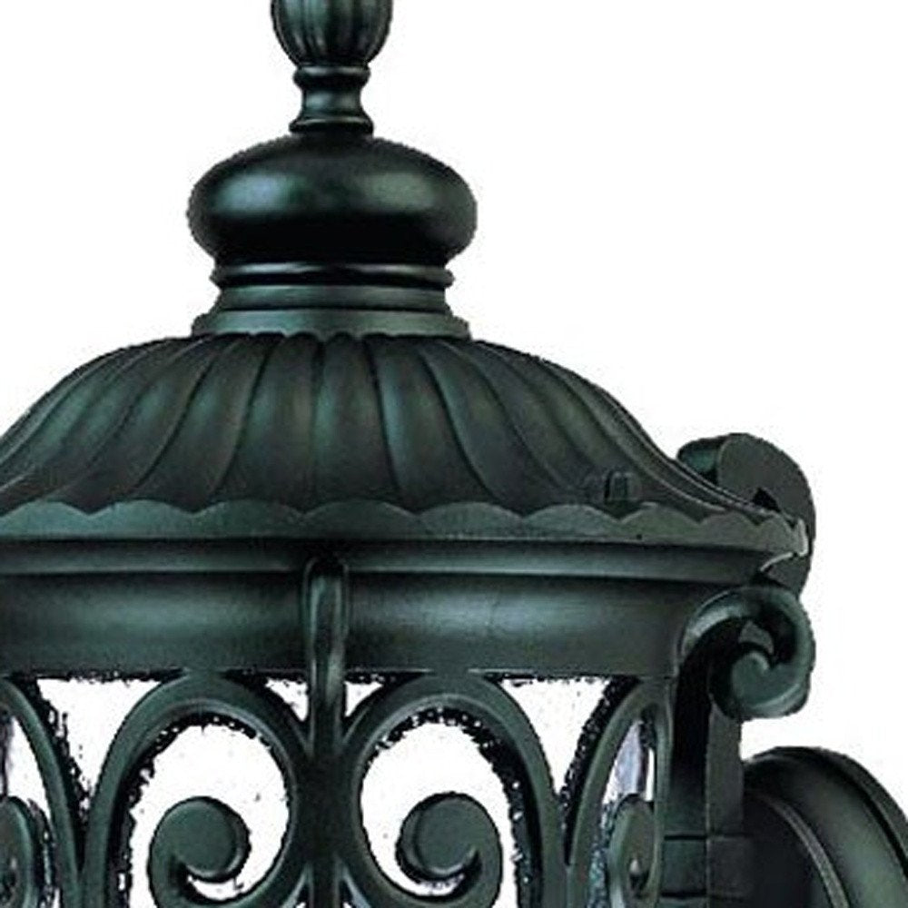 Black And Clear Seeded Dimmable Outdoor Hanging Light With Black And Clear Shades — view 4
