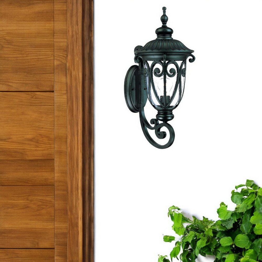 Naples 1-Light Matte Black Wall Light HomeRoots