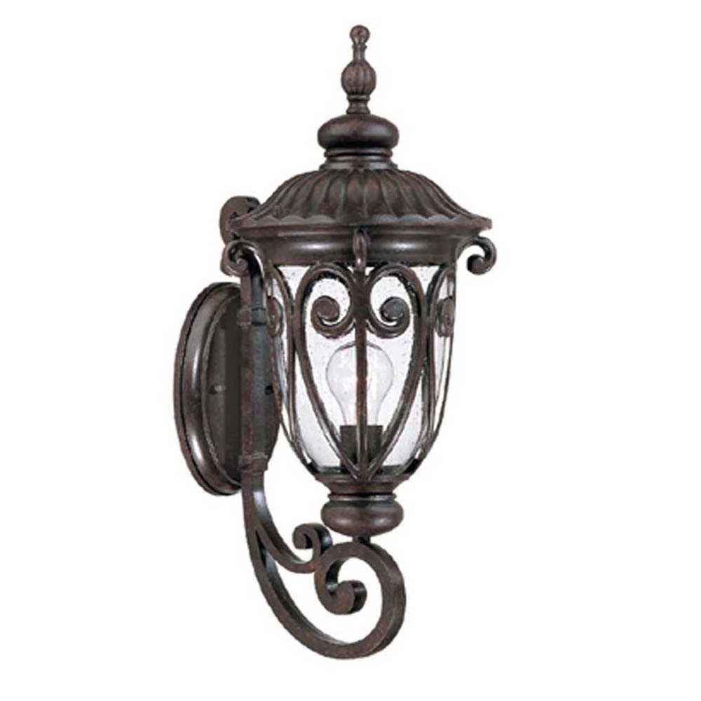 Naples 1-Light Marbelized Mahogany Wall Light HomeRoots
