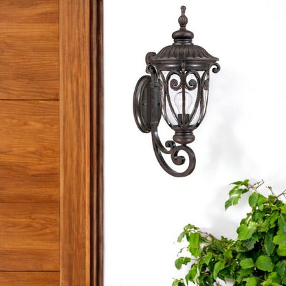 Naples 1-Light Marbelized Mahogany Wall Light HomeRoots