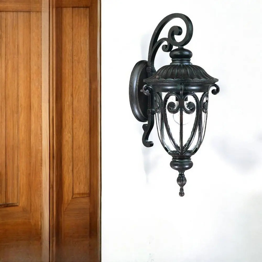 Naples 1-Light Marbelized Mahogany Wall Light HomeRoots