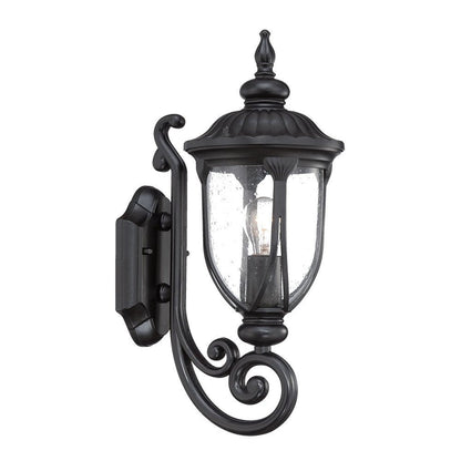 17" Black And Clear Metal and Glass Flush Mounted Sconce HomeRoots