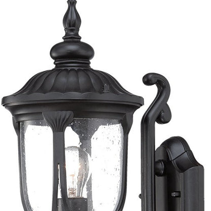 Matte Black Cast Aluminum Glass Lantern Wall Light