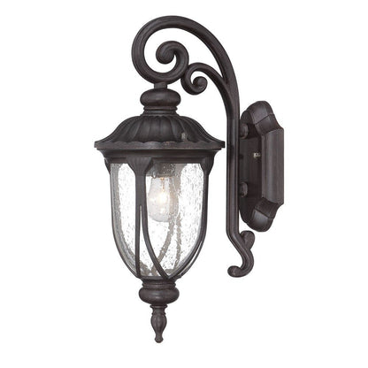Black Cast Aluminum Glass Lantern Wall Sconce HomeRoots