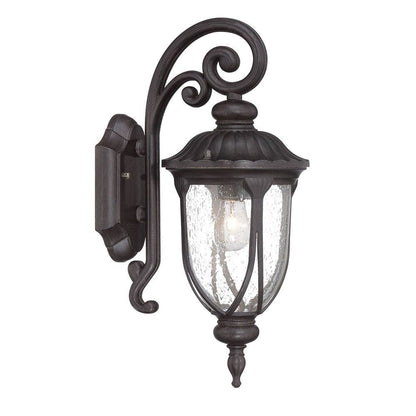 Black Cast Aluminum Glass Lantern Wall Sconce HomeRoots