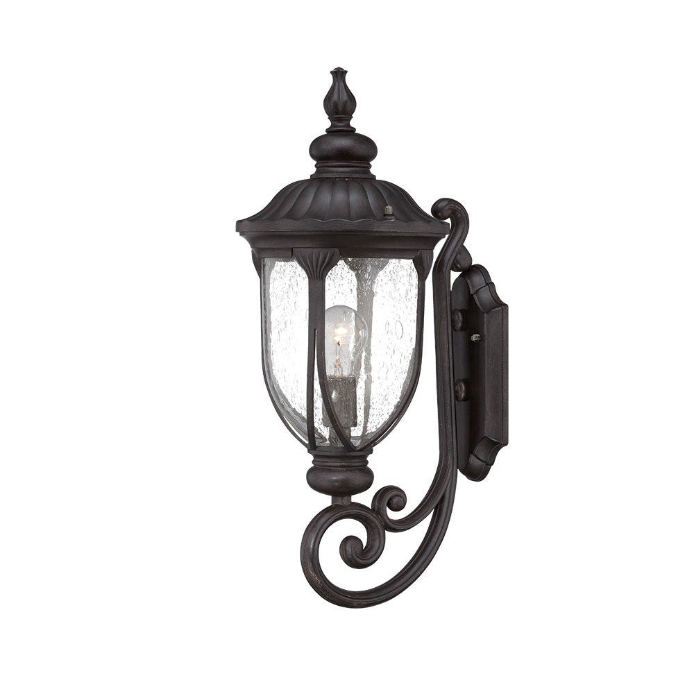 XL Black Cast Aluminum Glass Lantern Wall Light HomeRoots