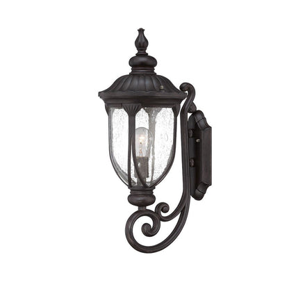 XL Black Cast Aluminum Glass Lantern Wall Light HomeRoots