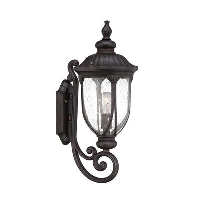 XL Black Cast Aluminum Glass Lantern Wall Light HomeRoots
