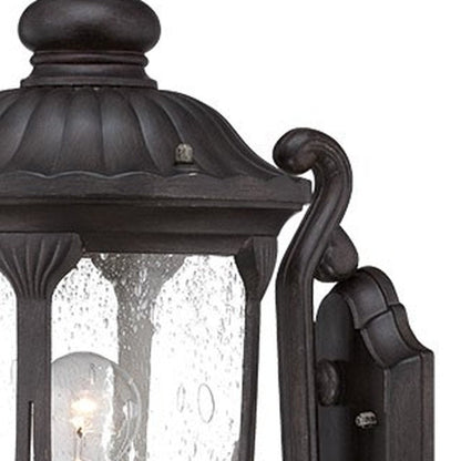 Black And Clear Seeded Dimmable Outdoor Hanging Light With Black And Clear Shades HomeRoots