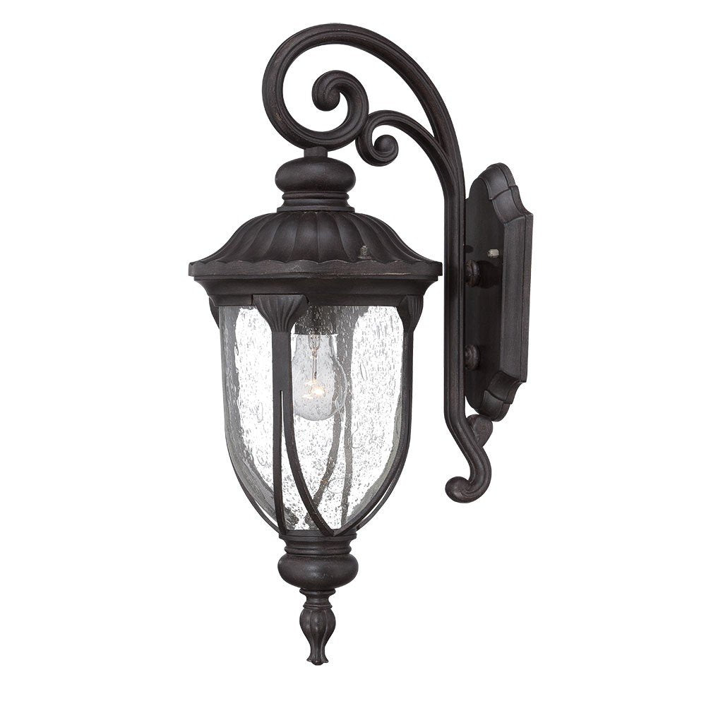 XL Black Cast Aluminum Glass Lantern Wall Sconce HomeRoots