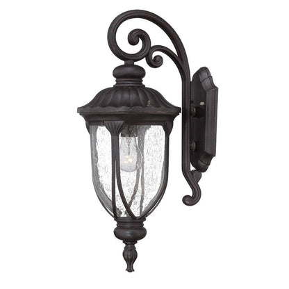 XL Black Cast Aluminum Glass Lantern Wall Sconce HomeRoots