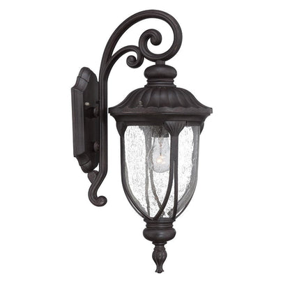 XL Black Cast Aluminum Glass Lantern Wall Sconce HomeRoots