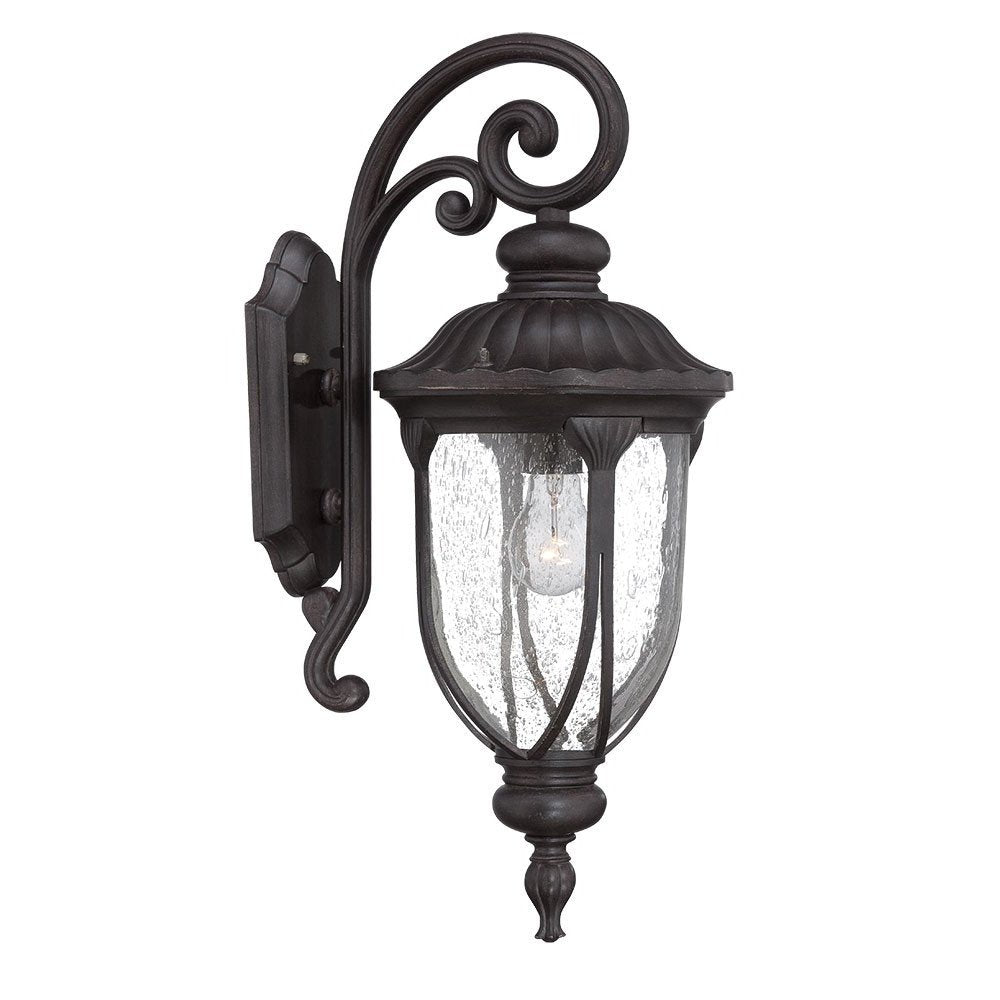 Black And Clear Seeded Dimmable Outdoor Hanging Light With Black And Clear Shades HomeRoots